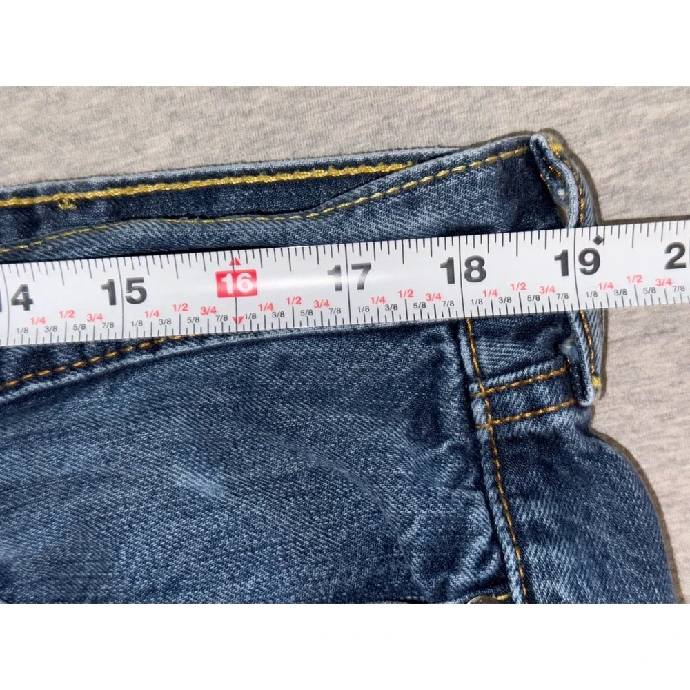 Levi 505 Mens Regular Straight Fit Blue Jeans Dark Wash Workwear Size 38x34